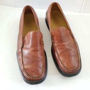 COLE HAAN MENS NIKE AIR COGNAC LEATHER LOAFERS